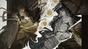 2boys abstract_background amonimy bare_back black_eyes black_hair bracelet brown_hair brown_shawl brown_theme chinese_clothes cloak closed_eyes collarbone commentary cursed_shackle earrings facial_mark floating_hair floral_print flower forehead_mark from_behind fur-trimmed_cloak fur_trim gem glowing gold guan_hat hair_bun hand_on_another's_chest hand_on_another's_neck high_collar highres huadian jewelry jun_wu kiss long_hair looking_at_another looking_at_viewer male_focus mian_guan multiple_boys multiple_rings multiple_views ornate_clothes parted_lips red_gemstone ring ripples russian_commentary shawl single_hair_bun smoke spoilers tianguan_cifu umbrella undressing water xie_lian xie_lian_(flower_crowned_martial_god) yaoi yellow_eyes yellow_flower rating:s score:0 post #10124653