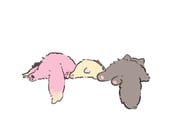 animalization anyoji_hime ao_kaeru brown_cat cat dog from_behind fujishima_megumi highres link!_like!_love_live! love_live! lying mira-cra_park! multiple_dogs no_humans osawa_rurino pink_dog simple_background virtual_youtuber white_background yellow_dog rating:g score:0 post #10067594