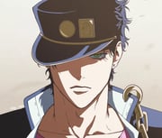1boy animated chain dixie_cup_hat gakuran green_eyes hat jojo_no_kimyou_na_bouken kujo_jotaro long_coat male_focus military_hat og_man school_uniform solo stardust_crusaders video rating:g score:6 post #10156171