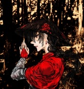 1girl ajirogasa animal_ears black_hair bridal_gauntlets capelet grey_shirt hair_between_eyes hand_up hat highres kyanduru medium_hair parted_lips photo_background red_bridal_gauntlets red_capelet red_eyes shirt solo touhou yatadera_narumi rating:g score:4 post #10129116