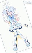 1girl absurdres adapted_costume ahoge arona_(blue_archive) blue_archive blue_bow blue_bowtie blue_hair blue_pantyhose blue_shoes bow bowtie chokkon closed_eyes commentary cosplay gloves grin halo highres knees_together_feet_apart korean_text magical_girl multicolored_hair pantyhose parted_lips pink_hair puffy_short_sleeves puffy_sleeves reisa_(blue_archive) reisa_(blue_archive)_(cosplay) reisa_(magical)_(blue_archive) shoes short_sleeves single_glove smile solo striped_clothes striped_pantyhose translation_request two-tone_hair unworn_gloves v white_gloves rating:g score:8 post #10172624
