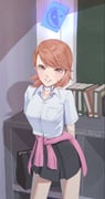 1girl arms_behind_back bag birthday black_skirt blush book breasts brown_eyes brown_hair buttons card cardigan cardigan_around_waist choker classroom clothes_around_waist collarbone collared_shirt commentary_request cowboy_shot earrings flipped_hair gameplay_mechanics gekkoukan_high_school_uniform heart heart_choker highres indoors jewelry looking_at_viewer miniskirt papapa_yoisyo parted_lips pearl_earrings persona persona_3 pink_cardigan pleated_skirt ribbed_cardigan school_bag school_uniform shirt short_hair short_sleeves skirt smile solo standing stud_earrings summer_uniform swept_bangs takeba_yukari twitter_username white_choker white_shirt rating:g score:7 post #10175179