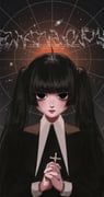 1girl black_dress black_eyes black_hair cross dress english_text expressionless highres hime_cut inai_the_maid long_hair looking_at_viewer original solo space star_(sky) straight-on twintails upper_body rating:g score:1 post #10175339