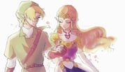 1boy 1girl armor breasts brown_gloves circlet closed_eyes couple dress elbow_gloves gloves gold_armor green_hat green_tunic hair_over_one_eye hat hetero highres holding_hands light_smile link long_hair medium_breasts phrygian_cap pink_dress pointy_ears princess_zelda shirt short_hair shoulder_armor sidelocks the_legend_of_zelda the_legend_of_zelda:_ocarina_of_time tica_tiforzelda tunic upper_body white_background white_gloves white_shirt rating:g score:4 post #10174591