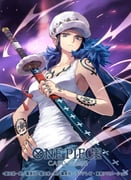 1girl arm_tattoo chest_tattoo coat coat_on_shoulders commentary_request copyright_name cowboy_shot denim earrings hand_on_own_hip hand_tattoo hat holding holding_sword holding_weapon jeans jewelry law-chan official_art one_piece one_piece_card_game pants short_hair sidelocks solo sword tank_top tattoo trafalgar_law uroko_(mnr) weapon white_tank_top wind rating:g score:2 post #10174446