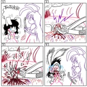 2girls animal_ears blood blood_on_face comic crying dentist guro highres inaba_tewi injury missing_tooth multiple_girls non-web_source pain rabbit_ears rabbit_girl reisen_udongein_inaba self-upload simple_background tooth tooth_gap toothache torture touhou violence rating:s score:-2 post #10174713