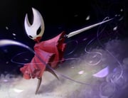 absurdres arthropod_girl black_background black_eyes black_sclera black_skin cloak colored_sclera colored_skin falling_petals fighting_stance flower highres holding holding_needle holding_weapon hollow_knight hollow_knight:_silksong hornet_(hollow_knight) horns jhoonstark looking_at_viewer needle petals red_cloak rose rose_petals string turtleneck weapon white_flower rating:g score:0 post #10176784