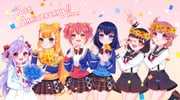 6+girls :d absurdres ahoge anjou_seira blonde_hair blue_eyes blush bouquet bow brown_hair closed_mouth confetti copyright_name flower food green_eyes hair_bow hair_ornament highres holding holding_food kathrina_griebel long_hair long_sleeves looking_at_viewer multiple_girls niizuma_yae ootori_kokona open_mouth orange_hair pleated_skirt purple_eyes purple_hair red_bow sasuga_chisa school_uniform serafuku shirt shizuka_(world_dai_star) short_hair skirt smile sunflower two_side_up v white_shirt world_dai_star yanagiba_panda yellow_flower rating:g score:0 post #10175454