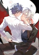 2boys azitsukeniku bat_wings black_hair black_pants closed_eyes covering_another's_mouth crow_armbrust double-parted_bangs eiyuu_densetsu gagged hair_between_eyes hand_gagged hand_over_another's_mouth highres jacket long_sleeves male_focus mullet multiple_boys pants rean_schwarzer red_eyes sen_no_kiseki_(series) shirt short_hair upper_body white_shirt wings yaoi rating:s score:2 post #10166568