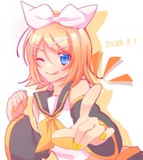 1girl blonde_hair blue_eyes bow_hairband commentary_request crop_top detached_sleeves drop_shadow hair_ornament hairband hairclip inase0603 kagamine_rin long_sleeves looking_at_viewer medium_hair midriff nail_polish neckerchief one_eye_closed pointing pointing_at_viewer sailor_collar shirt sleeveless sleeveless_shirt smile solo tongue tongue_out vocaloid rating:s score:0 post #10174979