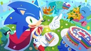 1boy :d animal_ears animal_nose blue_fur blue_hair blue_wisp_(sonic) body_fur bouquet cake cape commentary confetti copyright_name crown cyan_wisp_(sonic) day fireworks flower food fork furry furry_male gloves green_eyes happy hedgehog_boy holding holding_crown holding_fork jade_wisp_(sonic) karasuno_yui layer_cake lily_(flower) looking_at_viewer male_focus official_art open_mouth outdoors outstretched_arms planet_wisp rainbow_cake red_cape red_shoes shoes smile solo_focus sonic_(series) sonic_channel sonic_colors sonic_colors:_ultimate sonic_the_hedgehog sonic_the_hedgehog_(birthday_king) sparkler standing white_gloves wisp_(sonic) yacker_the_wisp yellow_flower rating:g score:4 post #9082712