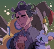 1boy black_hair black_jacket blue_necktie closed_eyes collared_shirt commentary_request dated_commentary drooling dudunsparce green_background grey_shirt highres holding jacket komala larry_(pokemon) long_sleeves male_focus necktie off_shoulder open_mouth outline picklehaterx_x pokemon pokemon_(creature) pokemon_on_arm pokemon_sv saliva saliva_trail shirt short_hair sleeping squeans staraptor thick_eyebrows rating:g score:2 post #10173944