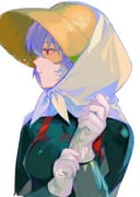 1girl adjusting_clothes adjusting_gloves ayanami_rei black_bodysuit blue_hair bodysuit commentary evangelion:_3.0+1.0_thrice_upon_a_time expressionless gloves handkerchief hat highres looking_to_the_side mecha_pilot_suit neon_genesis_evangelion nima_(nimamann) plugsuit_(evangelion) profile rebuild_of_evangelion red_eyes short_hair simple_background solo straw_hat white_background white_gloves rating:g score:10 post #10081245