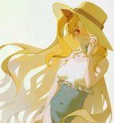 1girl blonde_hair blush bow breasts covered_navel ereshkigal_(fate) ereshkigal_(swimsuit_beast)_(fate) fate/grand_order fate_(series) hair_bow hand_on_own_hat hat long_hair medium_breasts one-piece_swimsuit red_eyes simple_background smile solo sun_hat swimsuit two_side_up upper_body very_long_hair white_background xinjinjumin736453053136 rating:s score:7 post #10142298