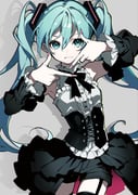 1girl alternate_costume aqua_eyes aqua_hair arms_up black_corset black_garter_straps black_skirt corset cowboy_shot detached_sleeves drop_shadow finger_frame fingernails frilled_shirt frilled_shirt_collar frills garter_straps grey_background hair_between_eyes hatsune_miku hatsutahaku high_collar long_hair looking_at_viewer original parted_lips pink_nails sharp_fingernails shirt skirt smile vocaloid white_shirt rating:g score:3 post #10174601