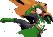 1boy belt black_bodysuit bodysuit boots cape clenched_hands closed_mouth commentary_request debris dragon_quest dragon_quest_ii fighting_stance floating_cape foot_out_of_frame gloves goggles goggles_on_head green_boots green_gloves green_tabard kicking looking_to_the_side male_focus melonji_builder orange_cape orange_hair prince_of_samantoria sheath sheathed short_hair solo spiked_hair sword tabard turtleneck weapon white_background rating:g score:1 post #10098255