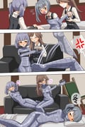 3girls absurdres anger_vein arashio_(kancolle) bed bound breasts brown_eyes brown_hair chair couch duct_tape flat_chest gag grey_hair grin heart highres improvised_gag kantai_collection kasumi_(kancolle) multiple_girls mummification_(bound) on_bed on_couch ooshio_(kancolle) pillow self_bondage side_ponytail small_breasts smile spoken_anger_vein spoken_heart spoken_squiggle squiggle struggling tape tape_bondage tape_gag thalter39o twintails rating:s score:-1 post #10174972