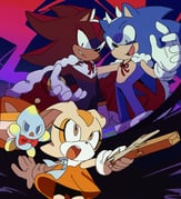 1girl 1other 2boys absurdres alternate_costume animal_ears animal_nose bike_shorts black_fur blue_fur brown_eyes cape chao_(sonic) cheese_(sonic) child cream_the_rabbit dress fake_horns furry furry_female furry_male gloves green_eyes hedgehog_boy highres holding holding_sword holding_weapon horns multiple_boys neutral_chao orange_dress rabbit_ears rabbit_girl red_cape red_eyes shadow_the_hedgehog sonic_(series) sonic_the_hedgehog sword toy_sword unneul weapon white_gloves rating:g score:3 post #10077742