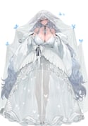 1girl absurdly_long_hair absurdres alternate_costume animal_ears artist_name azur_lane bare_shoulders blue_butterfly blue_eyes bow breasts bridal_veil bride bug butterfly choker cleavage closed_mouth commentary dark-skinned_female dark_skin dishwasher1910 double-parted_bangs dress empire_waist facing_viewer floppy_ears fox_ears fox_girl full_body garter_straps gown grey_hair halter_dress halterneck hands_up highres large_breasts layered_dress long_hair long_sleeves long_veil looking_at_viewer looking_to_the_side mandarin_collar no_tail parted_lips see-through_clothes see-through_dress see-through_veil shawl shinano_(azur_lane) sideboob simple_background smile solo standing tan translucent veil very_long_hair w_arms waist_bow wedding_dress white_background white_bow white_choker white_garter_straps white_shawl rating:s score:37 post #10172528