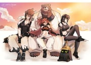 1other 2boys 2girls animal_ears anton_ivanov artist_name bangboo_(zenless_zone_zero) bear_boy bear_ears ben_bigger black_shirt blush breasts brown_fur claws closed_eyes commentary_request crop_top eyepatch furry furry_male goggles goggles_on_head grace_howard hard_hat helmet highres jacket koleda_belobog multiple_boys multiple_girls one_eye_covered open_mouth pants rabbit_ears safety_(zenless_zone_zero) scar scar_across_eye scar_on_face shirt sitting sleeping smile sweatdrop twitter_username white_jacket white_pants yasiro_hayate zenless_zone_zero rating:g score:7 post #10080246
