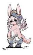 1other anastasia_(idolmaster) baggy_pants black_shoes blue_eyes commentary_request ears_through_headwear full_body furry grey_hair grey_helmet grey_pants hair_between_eyes helmet idolmaster idolmaster_cinderella_girls kawamochi_(kawauti919) long_hair looking_at_viewer made_in_abyss nanachi_(made_in_abyss) pants parted_lips shadow shoes simple_background solo standing translation_request white_background rating:g score:1 post #10091337