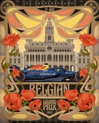 art_nouveau belgium car chuangraphics english_text european_architecture flower formula_one highres motor_vehicle no_humans poster_(medium) red_flower vehicle_request rating:g score:0 post #10175895