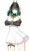 1girl ai-generated alternate_costume animated ankha_zone_(meme) audible_music bare_shoulders black_gloves breasts center_opening closed_mouth crossed_arms dancing dress earpiece earrings elbow_gloves facial_mark foxyreine genshin_impact gloves green_eyes green_hair headgear highres jewelry large_breasts looking_at_viewer mark_under_eye medium_hair meme mole mole_under_eye nefer_(genshin_impact) partially_shaded_face simple_background smile solo sound swaying_hip symbol-shaped_pupils thigh_strap thighs triangle-shaped_pupils video white_background rating:s score:33 post #10165090
