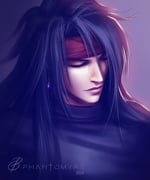 1boy 2024 artist_name black_shirt closed_eyes closed_mouth earrings english_commentary facing_down final_fantasy final_fantasy_vii gradient_background headband jewelry lips male_focus phantomyre portrait red_headband shirt signature single_earring solo turtleneck turtleneck_shirt upper_body vincent_valentine rating:g score:1 post #10144793