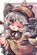 1girl ;o animal_ears bright_pupils brown_capelet brown_hat capelet collared_shirt commentary_request detective grey_hair hat highres holding holding_magnifying_glass long_sleeves magnifying_glass mame_komari medium_hair mouse_(animal) mouse_ears mouse_girl nazrin one-hour_drawing_challenge one_eye_closed open_mouth red_eyes shirt solo touhou white_pupils white_shirt rating:g score:3 post #10168107