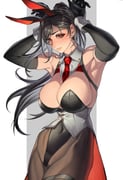 1girl animal_ear_hairband animal_ears armpits between_breasts black_hair black_leotard border breasts cleavage closed_mouth coattails covered_navel detached_collar elbow_gloves fake_animal_ears final_fantasy final_fantasy_vii gloves grey_background hairband highleg highleg_leotard highres large_breasts leotard long_hair looking_at_viewer necktie outside_border pantyhose pillarboxed playboy playboy_bunny playboy_bunny_vest rabbit rabbit_ear_hairband rabbit_ears rabbit_pose rabbit_tail red_eyes simple_background solo strap_between_breasts strapless strapless_leotard tail temoc tifa_lockhart vest white_border white_wrist_cuffs wrist_cuffs rating:s score:7 post #10175185