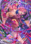 1girl bisaiiiii blue_eyes blue_neckerchief cape commentary_request copyright_name curly_eyebrows dress gloves hair_over_one_eye headphones medium_hair neckerchief official_art one_piece one_piece_card_game parted_lips pink_dress pink_gloves pink_hair plunging_neckline short_dress solo vinsmoke_reiju water rating:s score:1 post #10174490