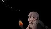 1girl 1other ada_(iyowa) adipocere_(vocaloid) asterisk_(symbol) back-to-back black_background black_bow black_bowtie black_skirt bow bowtie brown_eyes brown_hair brown_jacket cai_(cabbage_0j0) closed_mouth commentary_request hair_bow highres holding holding_torch iyowa_girls jacket simple_background skirt star_(symbol) torch twitter_sparkles two_side_up rating:g score:2 post #7521355