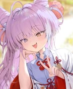 1girl ahoge blue_eyes blue_shirt bow bowtie collared_shirt commentary cone_hair_bun double_bun dutch_angle fang hair_bun hair_ornament hair_rings hand_on_own_cheek hand_on_own_face hands_up heterochromia highres japanese_clothes kosode long_hair long_sleeves miko open_mouth pink_pupils pom_pom_(clothes) pom_pom_hair_ornament purple_hair red_bow red_bowtie shirt smile stellive tenko_shibuki upper_body v virtual_youtuber wide_sleeves wing_collar wispy_bangs yangsongihand yellow_eyes yellow_pupils rating:g score:1 post #10176988