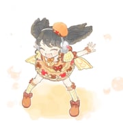 1girl :d ^_^ black_hair brown_dress brown_shoes closed_eyes commentary_request dress facing_viewer fang full_body gaaruru_(pripara) hat headphones heart heart_print leaning_forward long_hair mini_hat morio_(ce_note) open_mouth orange_hat pretty_series pripara shoes smile socks solo standing twintails yellow_socks rating:g score:0 post #10174310
