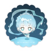 1girl aqua_eyes baonu_de_zhanshen_caibutou bare_shoulders blue_arm_warmers blue_background blue_dress blue_flower blue_hair blue_theme border center_opening chibi chinese_commentary closed_mouth commentary_request copyright_name dancing_in_frost_(infinity_nikki) dot_nose dress earrings eyelashes feather_earrings feathered_wings feathers flower hair_bun hair_flower hair_ornament happy highres holding holding_ribbon_baton ice_skates ice_skating infinity_nikki jewelry leg_up light_blush light_particles looking_at_viewer nikki_(series) ribbon ribbon_baton round_border shoes short_dress short_hair single_hair_bun skates skating smile solo sparkle straight-on strapless strapless_dress tareme tiara train_(clothing) updo white_border white_shoes wings rating:g score:0 post #10166283