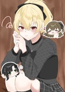 3girls :d :t ^_^ ando_tazusa assault_lily black_bow black_hair black_shirt black_skirt blonde_hair blunt_bangs blush bow brown_background brown_hair chibi chibi_inset closed_eyes closed_mouth commentary_request elbows_on_knees flower_knot green_eyes grey_shirt hair_between_eyes hair_bow hair_ornament hand_on_own_cheek hand_on_own_face hand_up head_only heart heart_necklace high_ponytail highres jewelry kneehighs kuo_shenlin long_hair long_sleeves looking_at_another multiple_girls necklace official_alternate_costume one_side_up open_mouth outline own_hands_together plaid_clothes plaid_skirt ponytail pout puff_of_air raised_eyebrows red_eyes shirt short_hair skirt smile socks squatting squiggle thumbs_up two-tone_shirt upper_body v-shaped_eyebrows vidro_(vidro_094) wang_yujia white_outline x_hair_ornament rating:g score:1 post #10168316