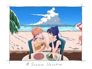 2girls :d ;) alternate_costume bare_shoulders beach bikini black_bikini blue_eyes blue_flower blue_hair breasts chair cleavage cleavage_cutout clothing_cutout cloud cola collarbone commentary cumulonimbus_cloud drinking_straw earrings eye_contact flower footprints freshfish fried_egg glass_bottle grin hair_flower hair_ornament hamburger_steak hand_on_own_cheek hand_on_own_face hibiscus high_ponytail highres hinoshita_kaho horizon jewelry large_breasts link!_like!_love_live! looking_at_another love_live! multiple_girls murano_sayaka official_alternate_costume on_chair one_eye_closed outdoors ponytail red_flower round_table single-shoulder_bikini sitting smile swimsuit table virtual_youtuber wiping_face yellow_bikini yuri rating:s score:1 post #10041921
