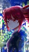 1girl absurdres blue_kimono blurry blurry_background bokeh breasts cityscape closed_mouth commentary depth_of_field drill_hair from_side glowing_pupils hair_between_eyes highres japanese_clothes kasane_teto kimono light_blush light_particles light_smile long_hair long_sleeves looking_at_viewer looking_to_the_side making-of_available megatronlow night outdoors railing red_eyes red_hair red_pupils sidelocks small_breasts solo twin_drills upper_body utau rating:g score:1 post #10170044