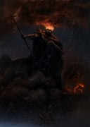 6+boys armor army av-art balrog_(tolkien) black_skin brooch cloud colored_skin commentary demon demon_horns demon_wings divine_being english_commentary fire flaming_head flaming_sword flaming_weapon full_armor giant glowing glowing_eyes halberd hammer highres holding holding_hammer holding_polearm holding_weapon horns jewelry male_focus morgoth mountain mountainous_horizon multiple_boys muscular muscular_male orc polearm sky smoke sword the_silmarillion tolkien's_legendarium weapon whip wings rating:g score:2 post #10141309