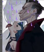1boy 1girl arcane:_league_of_legends arcane_jinx art_program_in_frame ascot bare_shoulders black_hair black_jacket black_sclera black_shirt blue_hair breasts collared_shirt colored_sclera crop_top derivative_work french-unicorn goku_and_vegeta_in_the_rain_(meme) hair_slicked_back jacket jinx_(league_of_legends) league_of_legends long_hair meme midriff multicolored_hair open_mouth rain red_eyes red_shirt shirt short_hair silco_(arcane) small_breasts streaked_hair tongue tongue_out upper_body white_ascot white_hair rating:g score:2 post #10174032