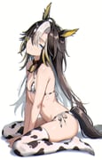 1girl alternate_costume animal_ears animal_print bell bikini blue_eyes brown_hair commentary_request cow_print cow_print_bikini cow_print_thighhighs cowbell dream_journey_(umamusume) flat_chest glasses hair_between_eyes highres horse_ears horse_girl horse_tail long_hair looking_at_viewer multicolored_hair navel neck_bell print_bikini print_thighhighs sitting solo swimsuit tail thighhighs twitter_username two-tone_hair umamusume urururike white_bikini white_thighhighs rating:s score:80 post #10162478