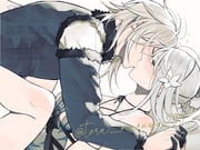 1boy 1girl artist_name blush braid braided_hair_rings breasts collarbone commentary_request couple hair_rings heart hetero kaine_(nier) kiss kurosawa_kazuto long_hair loose_hair_strand lying medium_breasts negligee nier nier_(brother) nier_(brother)_(post_timeskip) nier_(series) on_back on_bed twitter_username watermark white_hair rating:s score:1 post #10146824