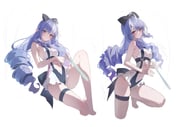 1girl absurdres backless_swimsuit bare_shoulders blush bow breasts clothing_cutout drill_hair frilled_one-piece_swimsuit frills highres long_hair looking_at_viewer lumo_1121 mole mole_under_eye navel official_alternate_costume one-piece_swimsuit pointy_ears purple_bow purple_hair red_eyes sideboob_cutout solo stomach_cutout swimsuit thigh_strap two-tone_one-piece_swimsuit vivian_banshee vivian_banshee_(iris_of_the_shore) white_one-piece_swimsuit zenless_zone_zero rating:s score:7 post #10175483