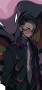 1boy 44nnn absurdres arbok black_coat black_pants closed_mouth coat collared_shirt commentary_request corbeau_(pokemon) frown glasses hand_in_pocket highres lapels long_sleeves looking_at_viewer male_focus necktie pants parted_hair pokemon pokemon_(creature) pokemon_legends:_z-a purple_shirt rimless_eyewear round_eyewear shirt shirt_tucked_in undercut white_necktie wing_collar yellow_eyes rating:g score:8 post #10171113
