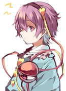 1girl akagashi_hagane expressionless from_side komeiji_satori lightning_bolt_symbol looking_at_viewer purple_eyes purple_hair short_hair sideways_glance solo subterranean_animism third_eye touhou upper_body white_background rating:g score:8 post #10165006