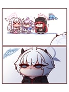 2koma ahoge arona_(blue_archive) blue_archive bow chibi chibi_only comic demon_horns detached_sleeves drill_hair erika_(blue_archive) hair_between_eyes hair_ornament halo head_wings helmet highres horns jacket kuroij long_hair long_sleeves magical_girl multicolored_hair necktie open_clothes pink_hair purple_hair rabu_(blue_archive) red_hair red_halo red_necktie reisa_(blue_archive) reisa_(magical)_(blue_archive) short_hair signature single_head_wing star_(symbol) star_hair_ornament star_halo suzumi_(blue_archive) suzumi_(magical)_(blue_archive) twin_drills twintails two-tone_hair very_long_hair white_hair wings rating:g score:1 post #10174228