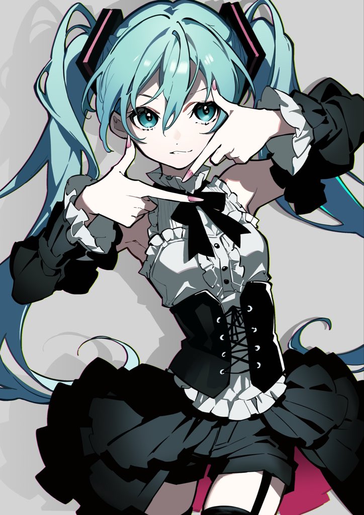 hatsune miku (original and 1 more) drawn by hatsutahaku