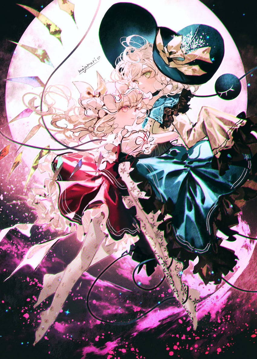 flandre scarlet and komeiji koishi (touhou) drawn by majamari