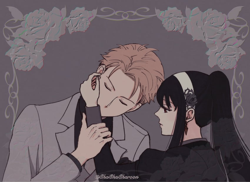 yor briar and twilight (spy x family) drawn by chachacharoon