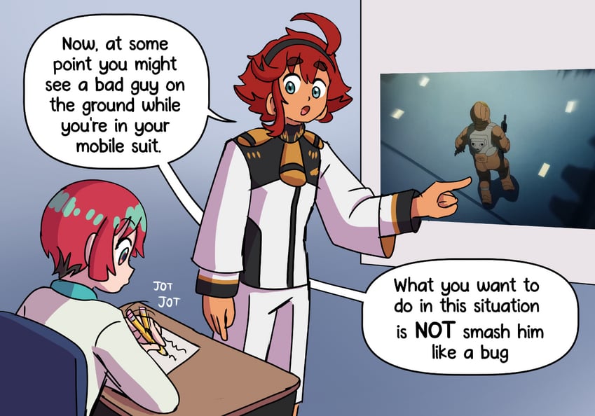 suletta mercury and amate yuzuriha (gundam and 2 more) drawn by eggtempest